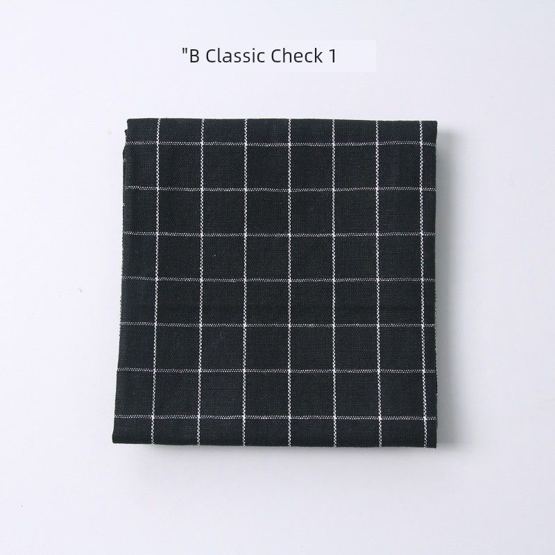 

Japanese-Style Pure Cotton Fabric Stripes Photo Background Placemat B section classic black grid 60*40cm