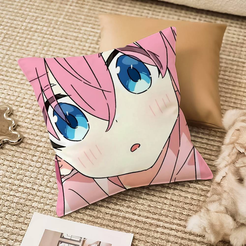 

Retro Anime B-BOCCHI THE ROCK Pillow Case Anti-dustmite Invisible Zipper Sofa Bed 12x12Inch
