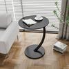Round Side Table Modern Couch Sofa Bed Small C-Shaped End Table Office Living Room Bedroom Bedside Coffee Desk Multifunctional Nightstand