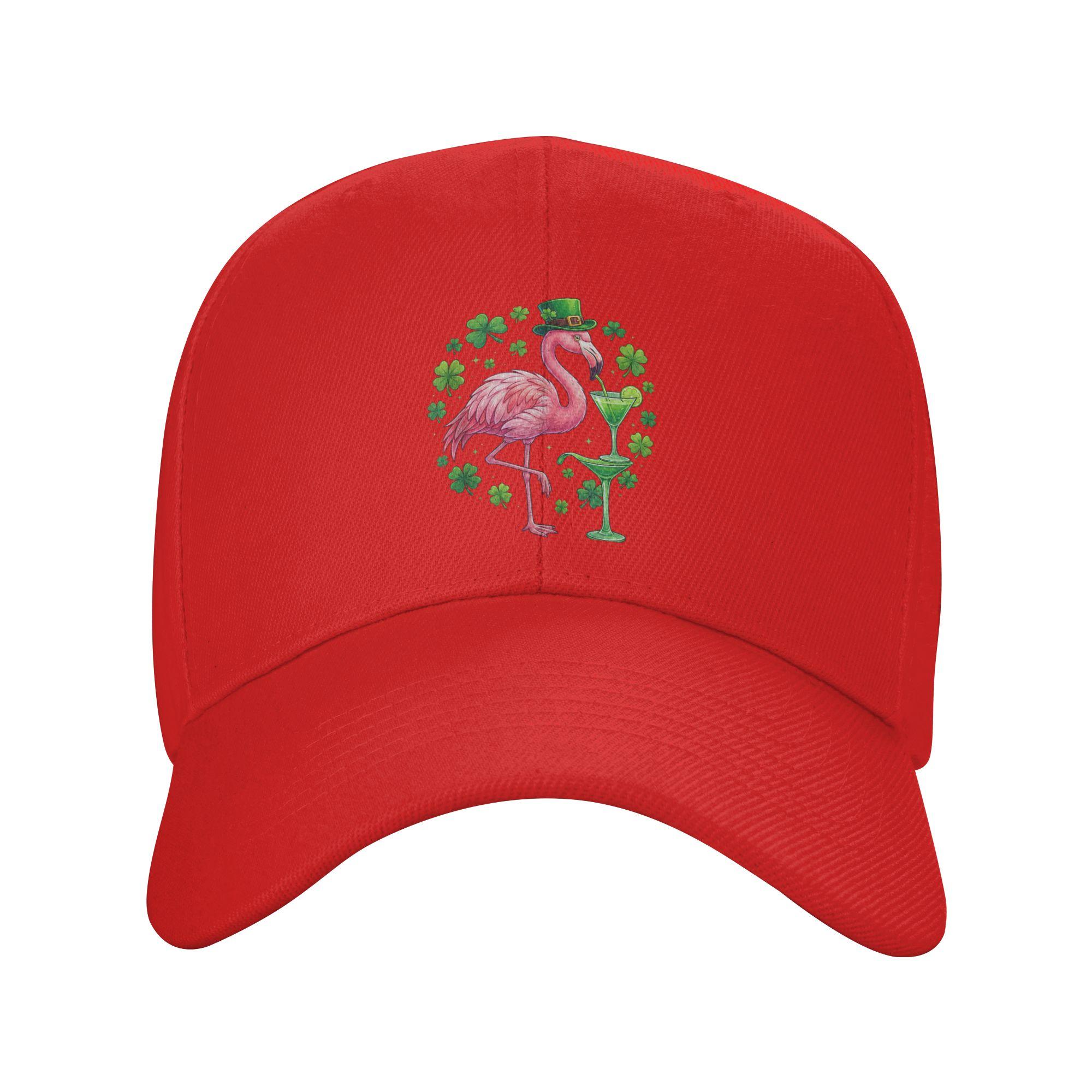 Leprechaun Flamingo Shamrock St Patricks Day Animal Baseball Cap Unisex Trucker Hat Summer Vintage Outdoor Sports Snapback Cap One Size