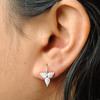 Ear Buckle, Personalized Micro-Inlaid Zircon Three-Leaf Ear Hook Female Internet Celebrity Earrings Of The Same Style