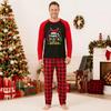 Christmas Print Neck Long Sleeve Pants Family Matching Pajama Set for Holiday Loungewear