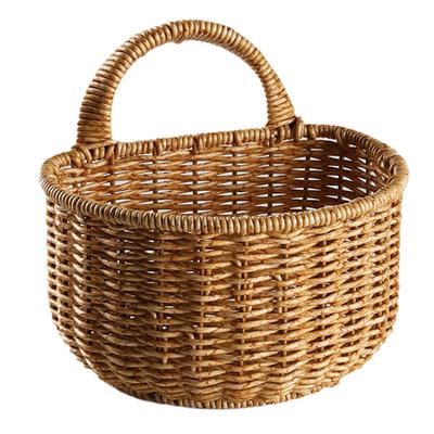 Cestino portaoggetti intrecciato a mano con manico Articoli vari Organizza accessori per la casa per il bagno di casa Shampoo detergente per il viso