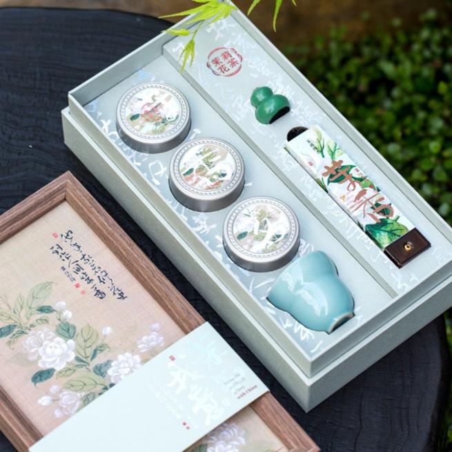 Elegant Jasmine Tea Gift Set with Cold Brew Cup, Thermos, and Incense - Premium Creative Gift Box Jasmine Series