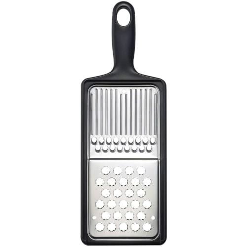 Shimomura Kihan Slicer, Julienne and Grater [Made in Japan] 2-Way Double-Sided Use, Time-Saving, Radish and Vegetable Cutter, Black, Japanese Restaura