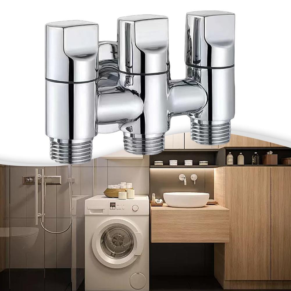 3 Way Angle Valve Anticorrosive Easy To Install Silver