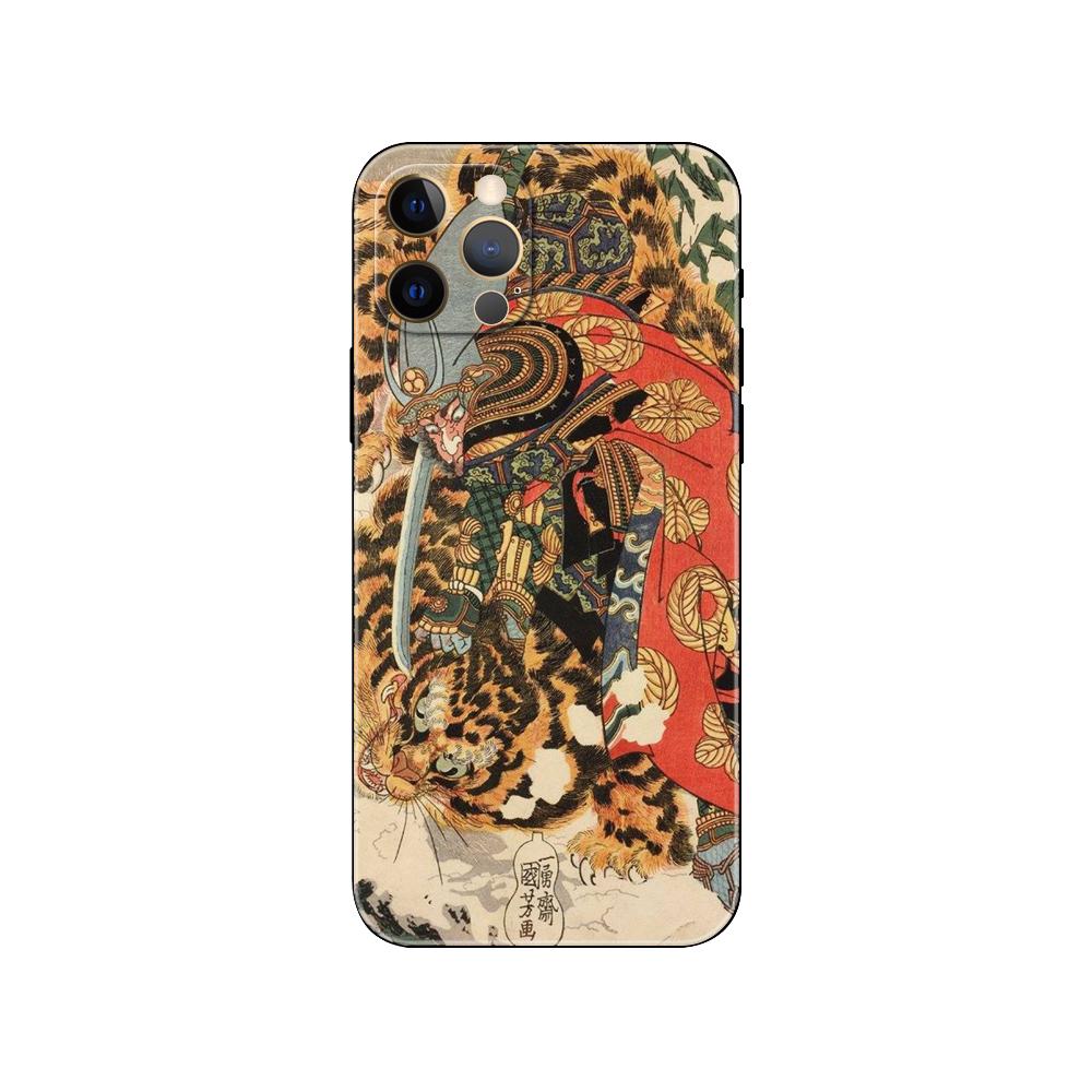 Japanese style Art phone case for iphone 5 5s 2020se 6 6s 7 8 plus x 10 XR XS 11 12 13 mini pro MAX black tpu back cover