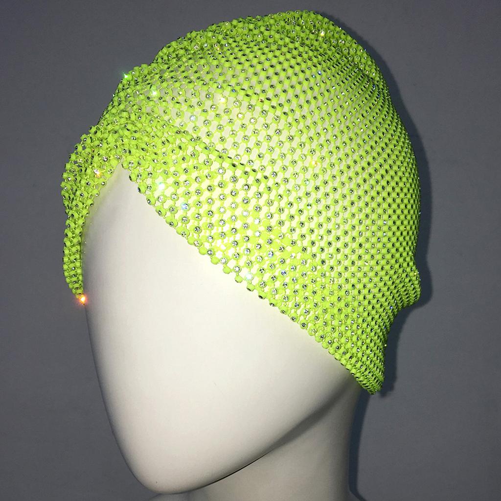 Glitter Rhinestone Elastic Hat Shinning Nightclub Beanie Hat Carnivals Festival Beanie Clubwear Adult Hat