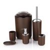 6 Pieces Plastic Gift Set Bathroom Set Toothbrush Holder Cup Soap Dispenser Trash Can Toilet Brush Soap Dish Durable