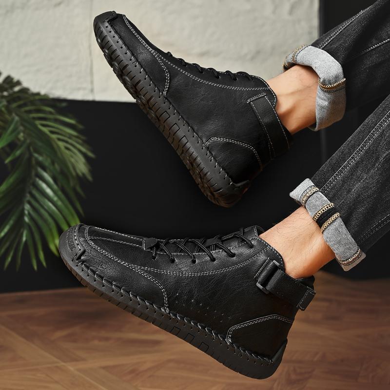 Mode Mode Laufschuhe Mann Leder Basic Stiefel Herren Sneaker Atmungsaktiv Hombres Botas Neuankömmling Handgefertigt Leder Herrenstiefel