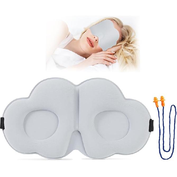 Sleep Mask,Soft 3D Contoured Silky Blindfold Eye Mask for Sleeping and Side Sleepers,Eye Cover with Adjustable Strap Suitable Gift for Men Women