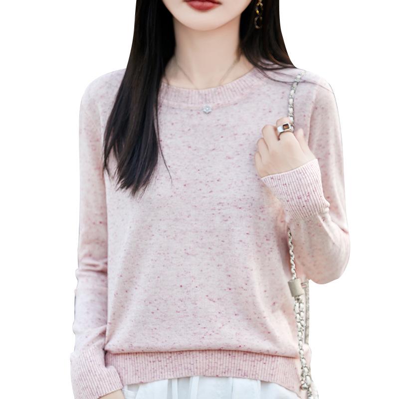 Spring & Autumn New Women's Korean Style Cloud Yarn Knitwear Round Neck Loose Pullover Sweater