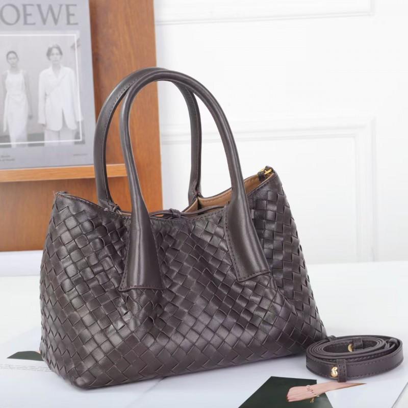 Genuine Leather Woven Tote Bag Large