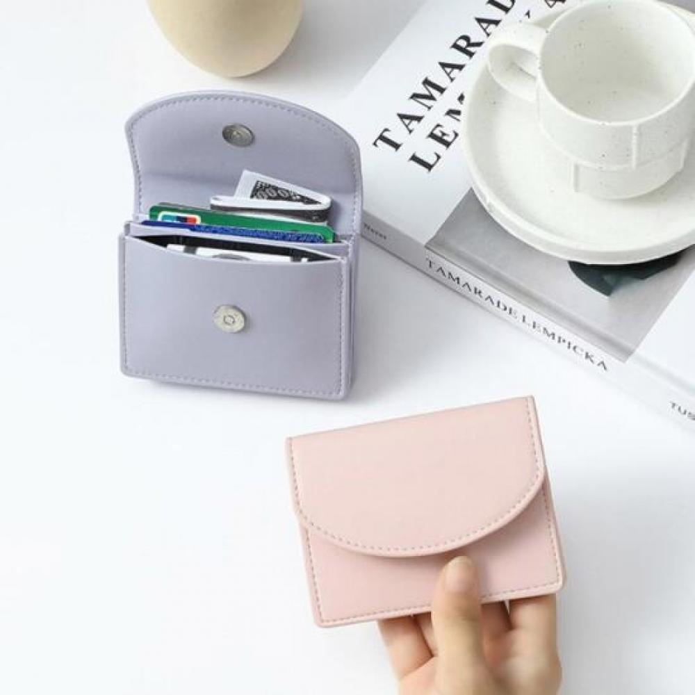 New Arrivals Open Run Macaron Magnetic Matte Card Flap Wallet