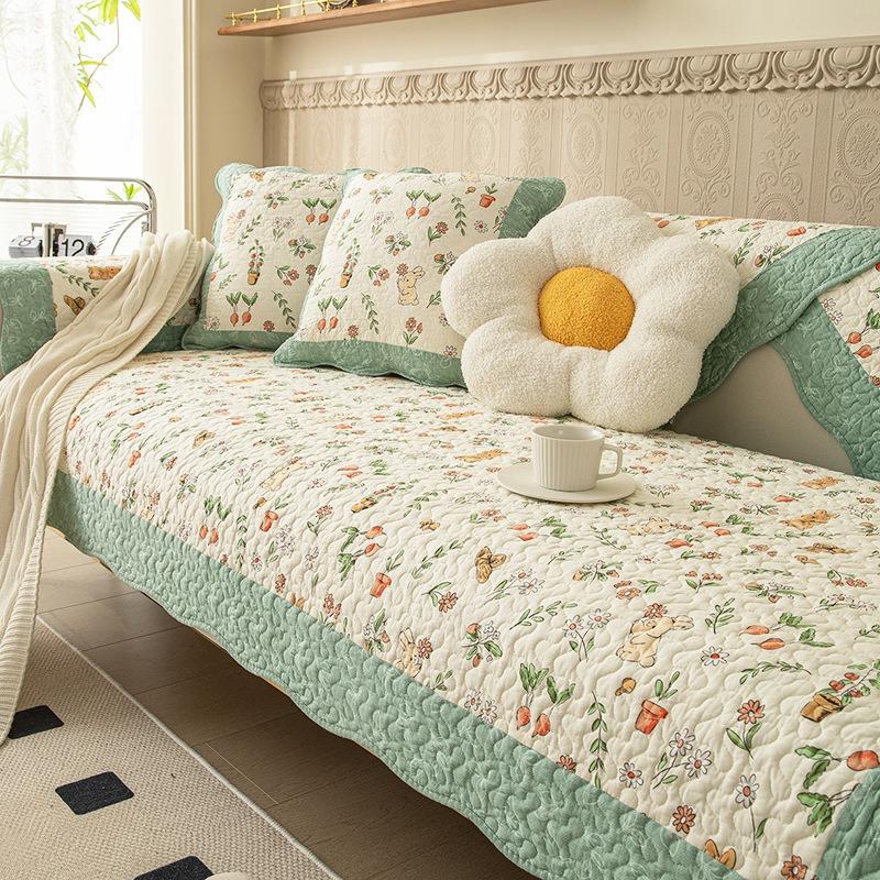 Sofa Cover Cotton For All Seasons Home Sofa Cushion Printed Anti Slip Seat Cover Modern Sofa Cover Cloth Backrest Armrest Pad