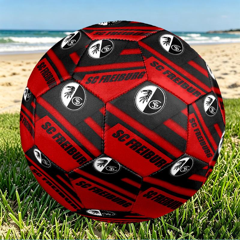 SC Freiburg Print Size 5 Soccer Ball, PU Wear Resistant Football for Match Training and Daily Practice, Birthday Gift for Soccer Fans