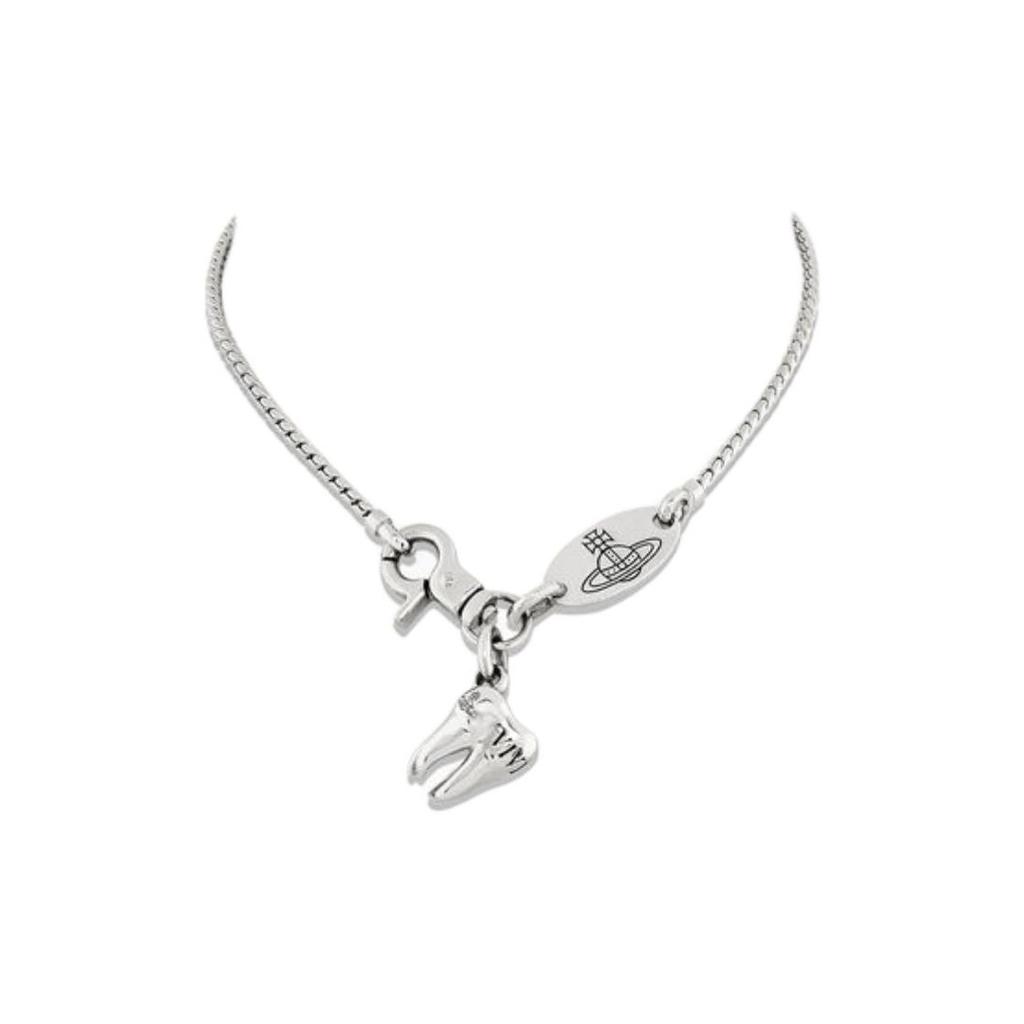 VIVIENNE WESTWOOD Teeth Shaped Design Brass Necklace Women Necklace Silver 63010136-02P157