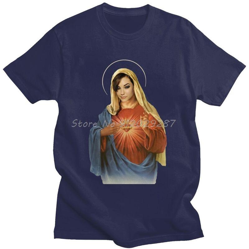 

Sasha Grey Men T Shirt Pre-shrunk Cotton Tees Holy Mother Mary Tshirts Short Sleeve Novelty Streetwear Fashion T-shirt Clothing 4XL