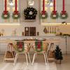 Christmas Kitchen Cabinet Wreaths With Plaid Bow Ribbon Hanging Cabinet Doors Wreaths Decorative For Kitchen Window Outdoor Indoor Holiday Decor