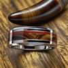 8MM Fashion Mens Stainless Steel Rings for Gift Marble Inlay Unique Women Wedding Band Jewelry Party Anniversary Ring Wholesale