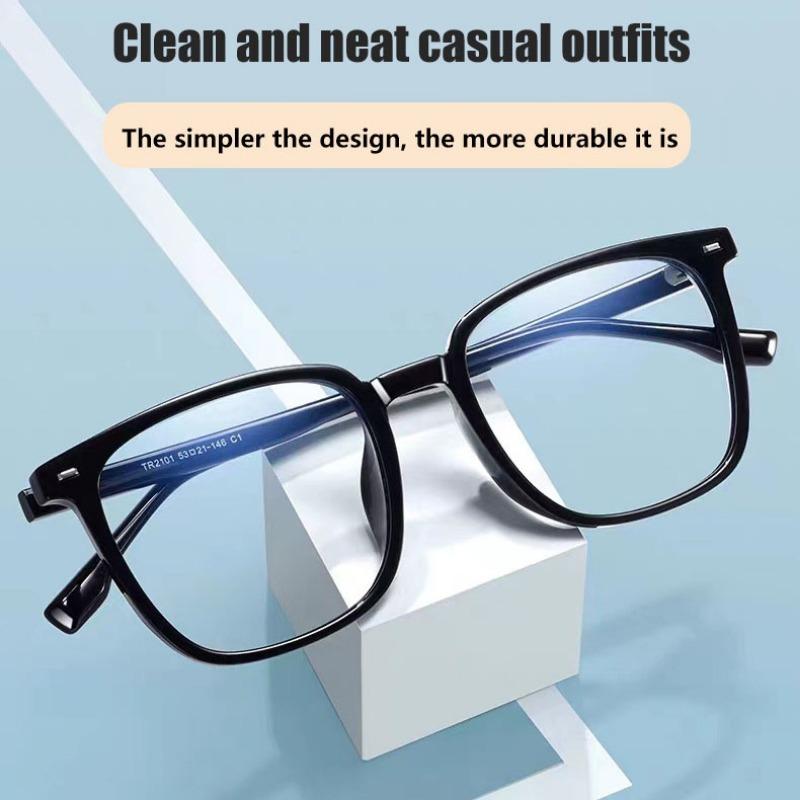 1Pcs Vintage Square Frame Computer Glasses Women Men Anti Blue Eyewear  Simple Design Flat Mirror eyewear