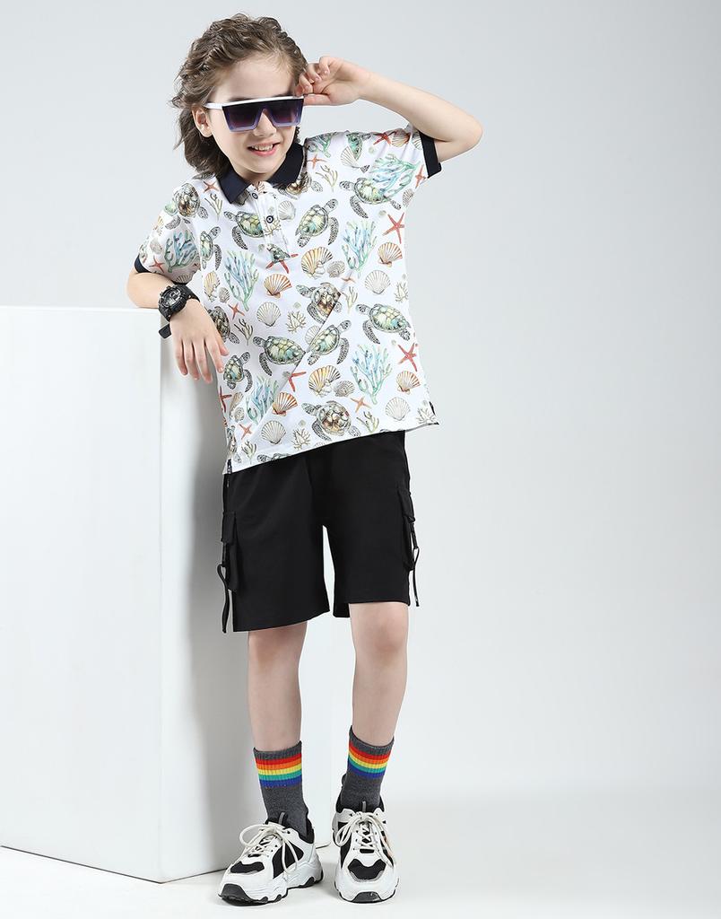 MONTE CARLO Boys Printed Collar Neck Tshirt