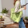 6 New alphabet printed canvas bag schoolgirl lazy wind large capacity portable shoulder tote bag