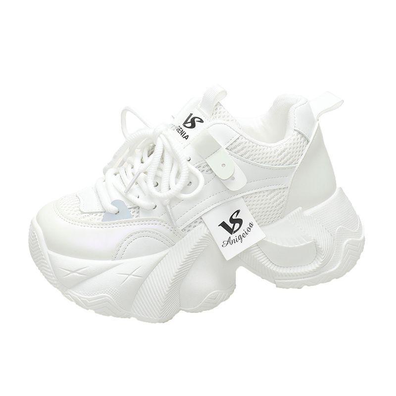 Daddy Shoes Women's Autumn New Mesh Breathable Sports Casual Shoes Fashionable Versatile Thick-soled Inner Height-increasing Women's Shoes