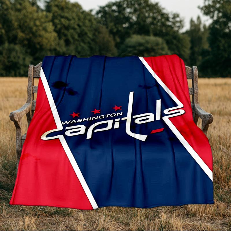 Capitals Ice Hockey Blanket Flannel Throw for Sofa, Indoor, Camping, Living Room, Office, Chair, And Bed Soft Birthday Gift