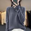 Women's Seamless Wool Cashmere Pullover Sweater - Round Neck, Loose Fit, Popular Seller for Spring, Autumn, & Winter.