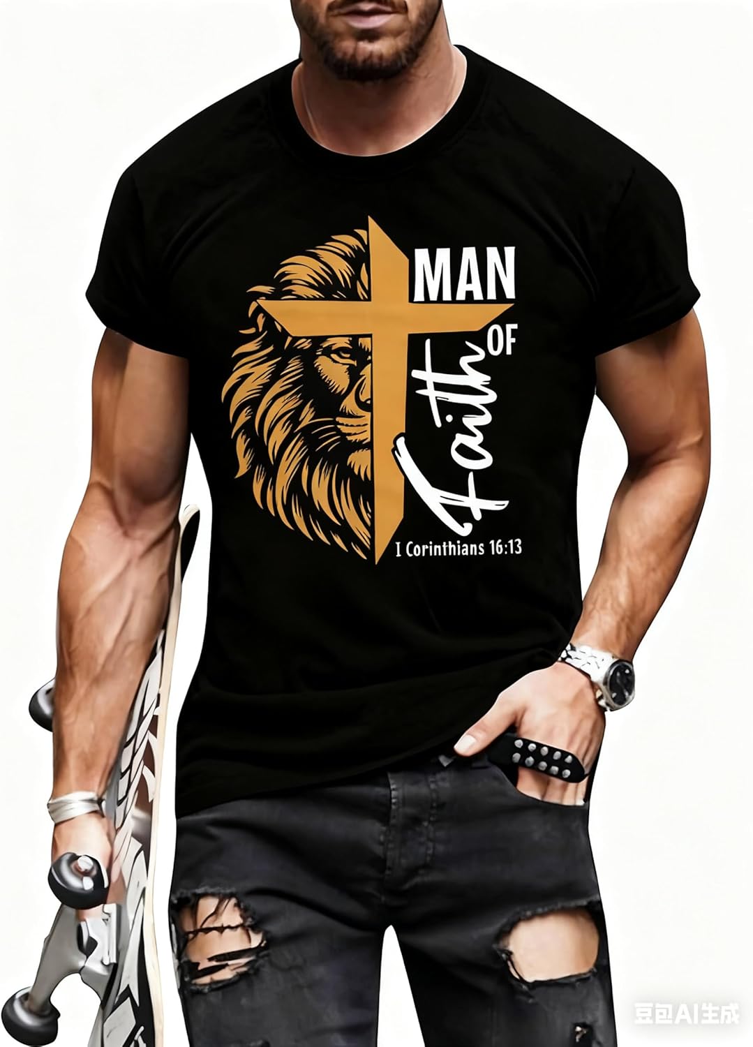 Christian Shirts for Men Inspirational God Faith Shirt Oversized Christian Faith Cross Tee Tops Unisex T-Shirt XXXL
