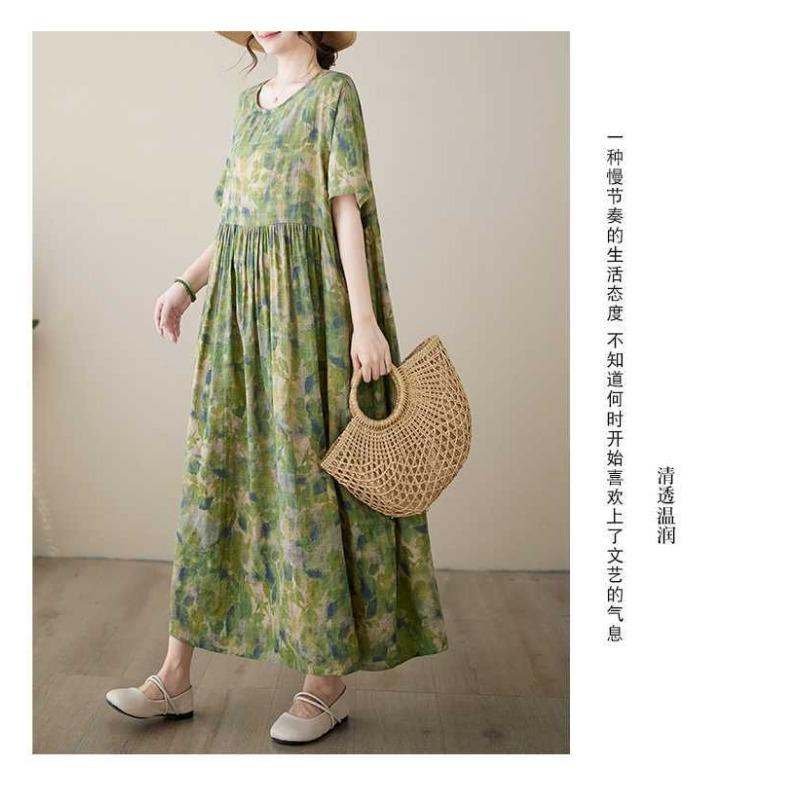 Summer New Round Neck Printed Dresses