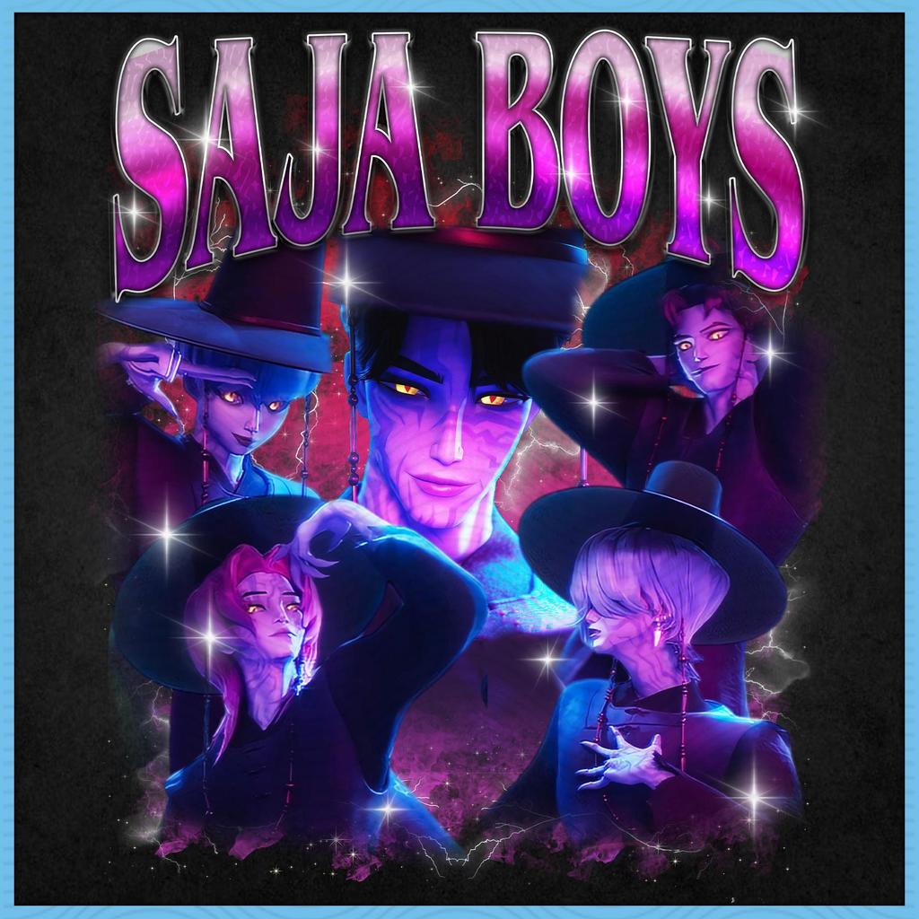 Kpop Demon Hunter Saja Boys T-shirt Harajuku O-neck Casual Anime T-Shirt Tops Unisex