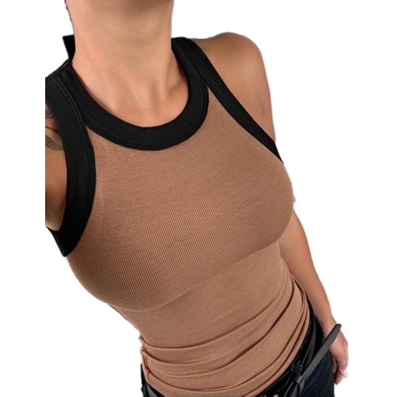 Women's Multi-Color Printed Sleeveless Summer Top - Sexy Round Neck