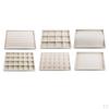 Jewelry Display Tray with Compartment Multi-purpose Stackable Box Beige