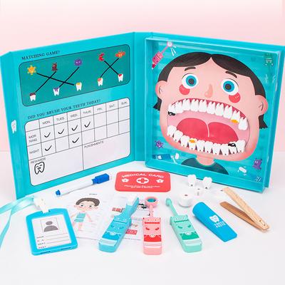Kinder Zahnarzt Krankenschwester CosPlay Set Holz Kinder Pretend Play Simulation Zahn Reinigung Spielzeug Baby Medizinische Wissen Erkenntnis