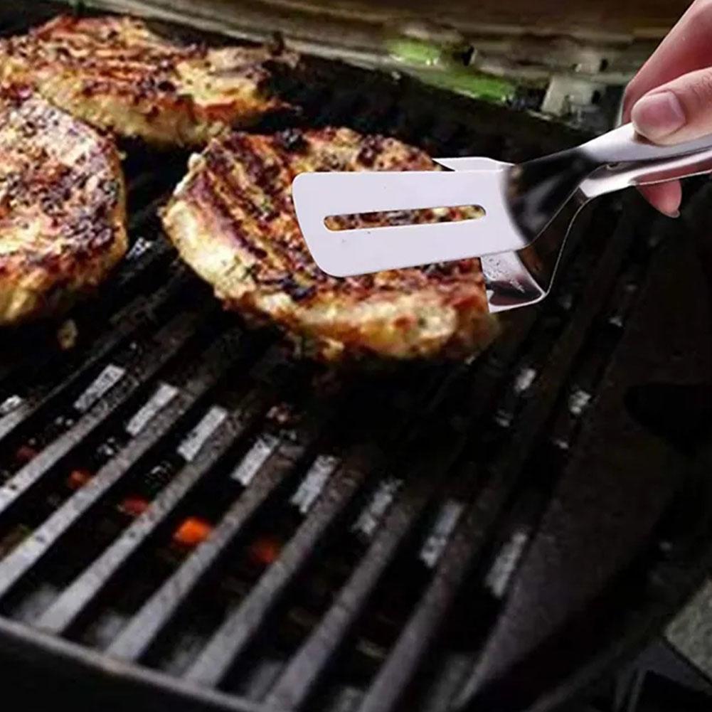 Stainless Steel Frying Shovel Clip Multifunctional Steak BBQ Tongs Frying Fish Spatula Clip Bread Household for Kitchen Tool