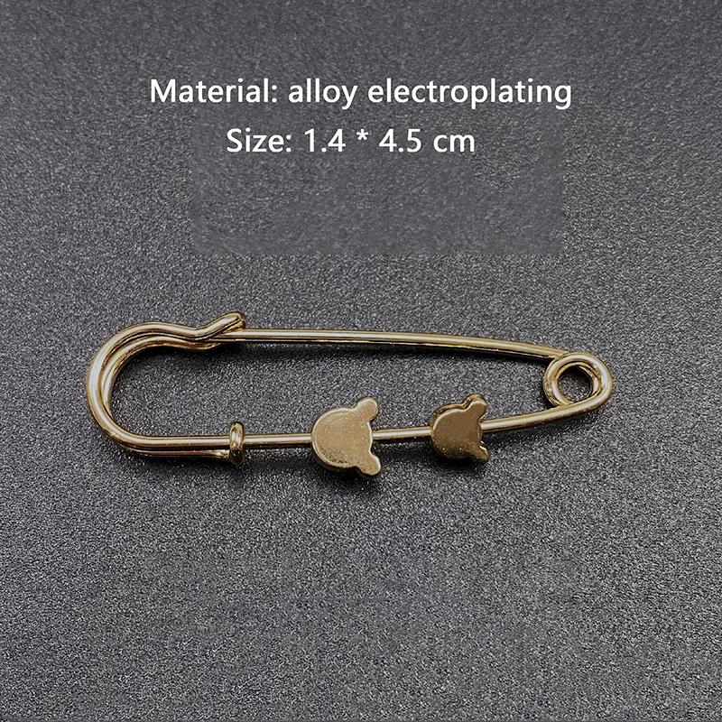 Vintage Goldfarbe Einfacher Stern Bär Legierung Brosche Feststehend Anzug Anti-Licht Brosche Jeans Taille Enge Liebe Sechseck Brosche Pin