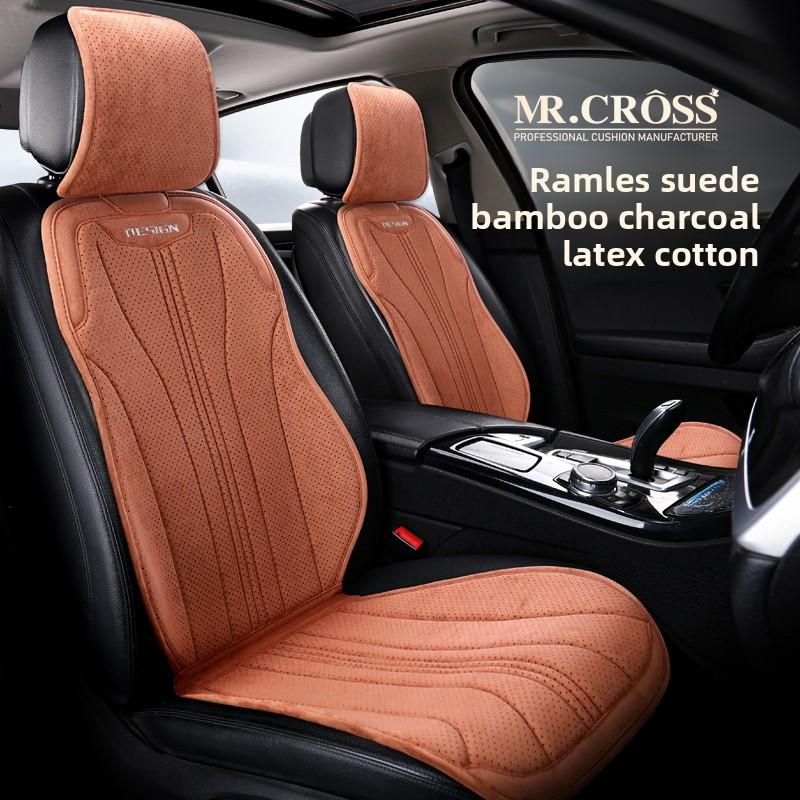 High Quality Suede Universal All Seasons Car Seat Cover Perforated Breathable Anti-Slip Luxury Car Suede Seat Cover With Pillow