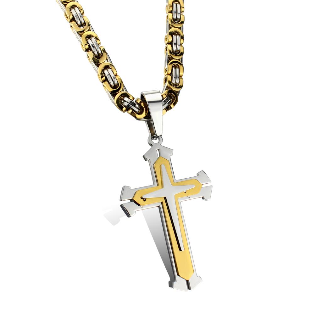 New Style Gold Cross Necklace Titanium Steel Fashion Pendant European