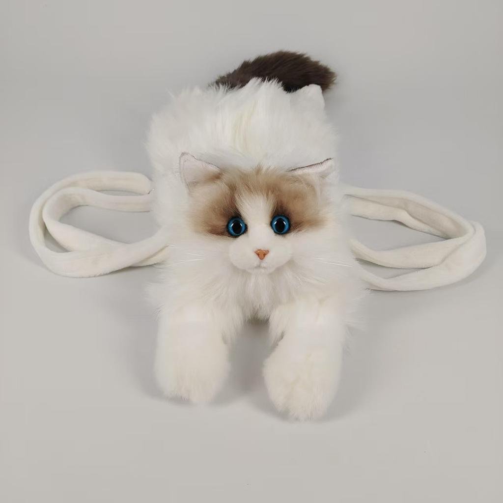 Simulation Ragdoll Cat Backpack Kitten Doll Doll Plush Doll Toy Birthday Gift Female