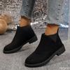 Fashion Women's Casual Fashion Round Toe Chunky Heel Suede Ankle Boots   Work And Anti-slip Simple comfortable versatile shoes
