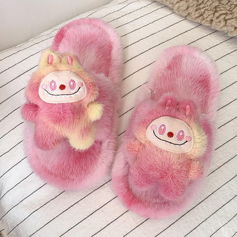 Warm Slippers Cute Little Animals Children's Casual Slippers 2025 Winter New Style Fashionable Cartoon Cotton Slippers for Girls