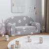 Vidaxl 2-Os. Sofa For Children, Fold-out, Grey With Stars, Plush