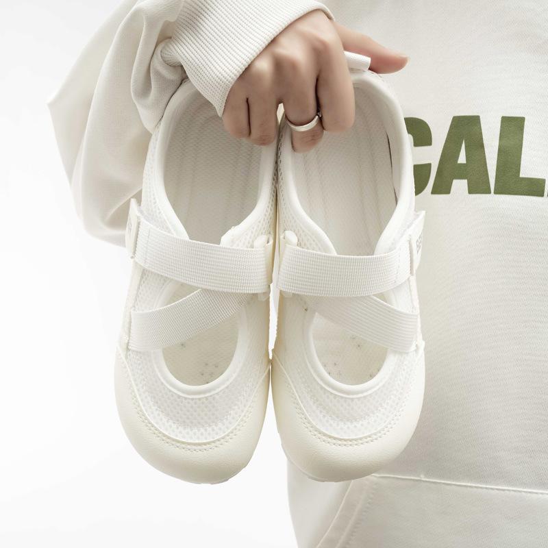 

Универсальные кроссовки на липучках, сетчатая повседневная обувь, дышащие, на тонкой подошве, белые, легкие женские туфли 39