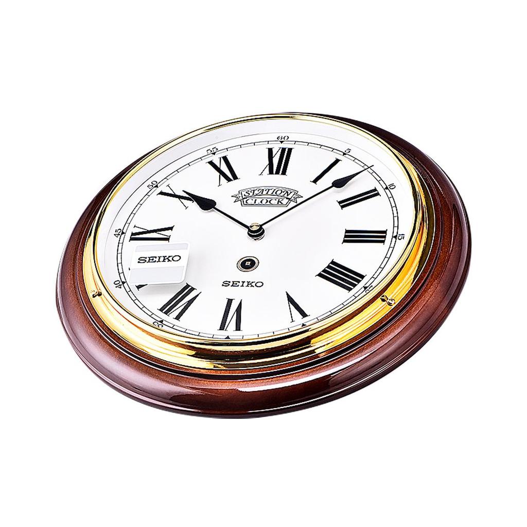 SEIKO Quartz Movement Wooden Watch Case Wall Clock Unisex White Dial QXA143B QXA143B