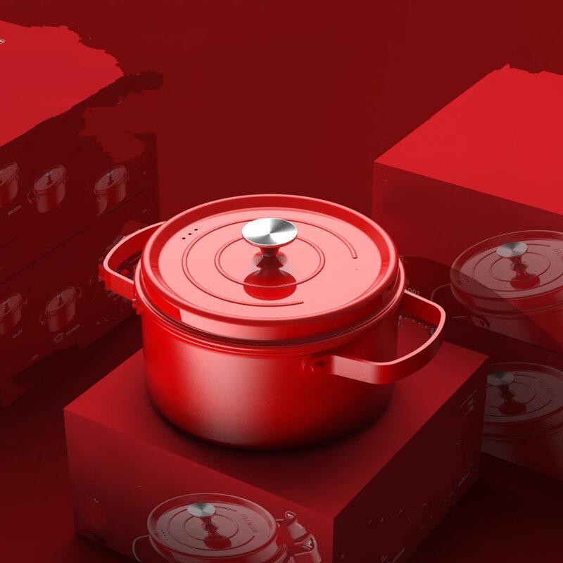 Чугунная антипригарная кастрюля Wutuo