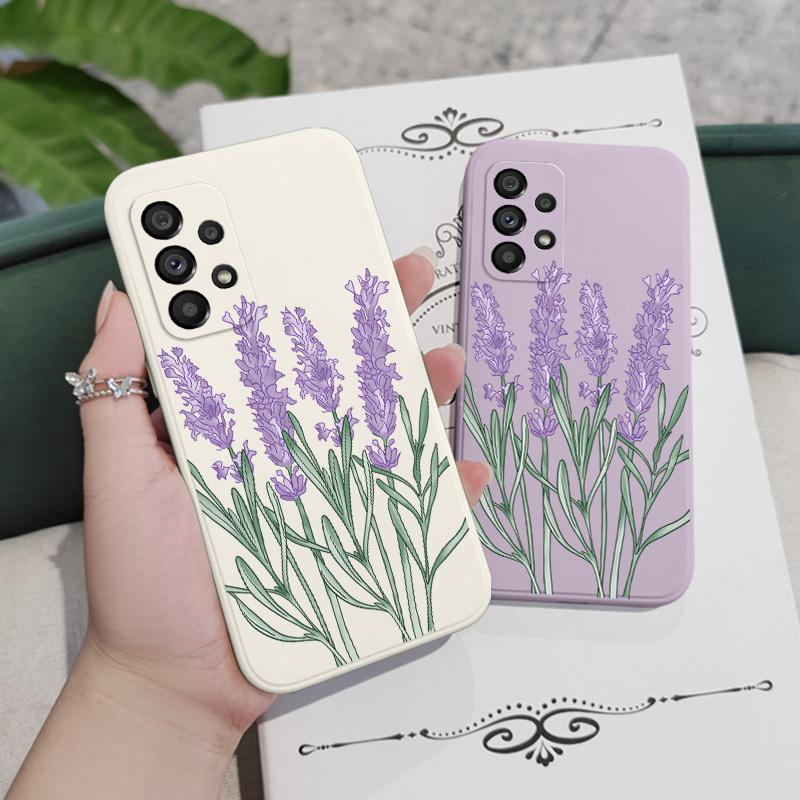 Elegant Lavender Phone Case For Samsung Galaxy A73 A53 A33 A23 A13 A03 A72 A52 A52S A32 A22 A12 A71 A51 A31 A21S 4G 5G Cover