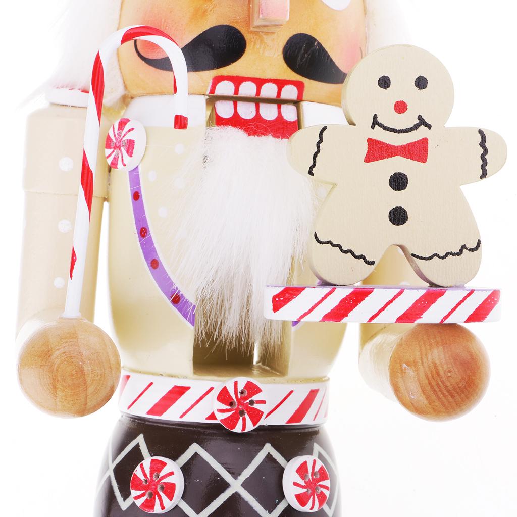 Nutcracker Wooden Santa Claus Toys Ornaments Holiday Decoration for Kids Chidren Gifts