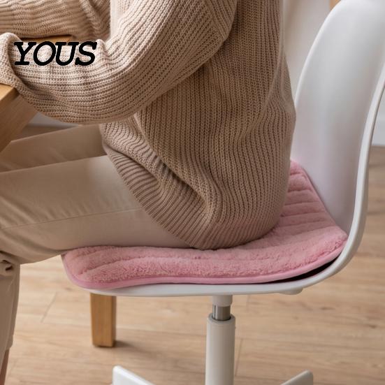 Warm Seat Cover for Long Sitting Plush Chair Cushion with Ties, Fuzzy Pad Anti-slip Skin Friendly Home Office Bottom, Fluffy Winter Mat Dining Durable